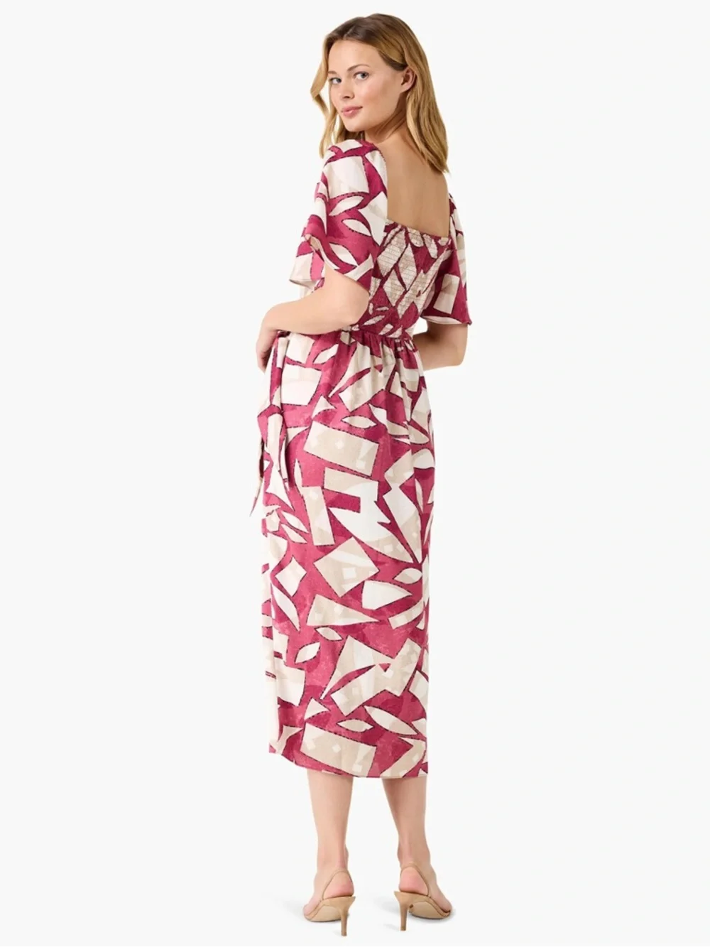 NWT - Nic + Zoe - Shadow Blocks Dress - Red Multi - Picture 3 of 15